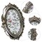 BLYBH Vintage Oval Picture Frame 2.5x3.5 Retro Photo Frames, Tabletop & Wall Hanging Ornate Antique Picture Frame with High Definition Glass, Silver